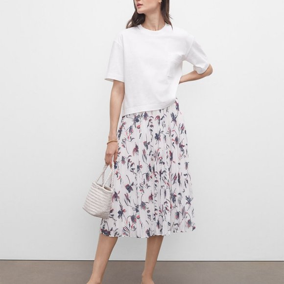 Club Monaco Womens T-Shirt Pleated Dr